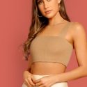 Rib Knit Crop Fitted Top