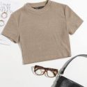 Rib-knit Solid Tee