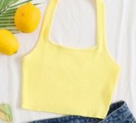 Ribbed Cropped Halter Top
