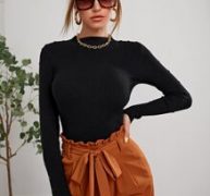 Ribbed Form-Fitting Sweater