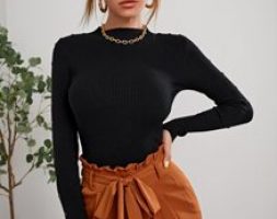 Ribbed Form-Fitting Sweater