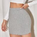 Ribbed Lettuce-Edge Mini Skirt