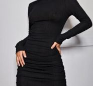 Ribbed Long Sleeve Bodycon Mini Dress