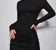 Ribbed Long Sleeve Bodycon Mini Dress