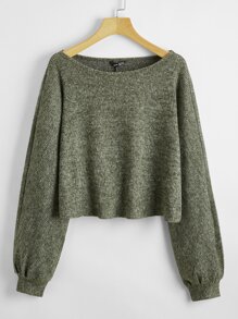 Ribbed Marled Knit Sweater