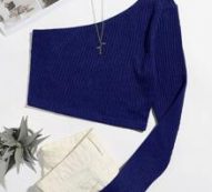 Ribbed One-Shoulder Crop Top