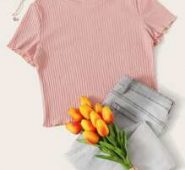 Ribbed Pink Crop Top