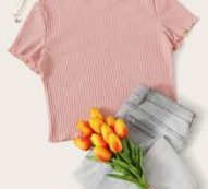 Ribbed Pink Crop Top