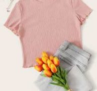 Ribbed Pink Crop Top