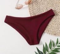 Ribbed Plain Bikini Bottom