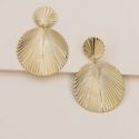 Ribbed Round Drop Earrings