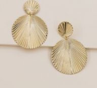 Ribbed Round Drop Earrings