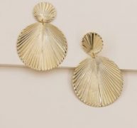 Ribbed Round Drop Earrings