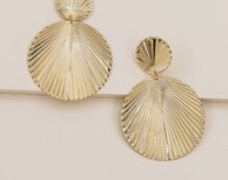 Ribbed Round Drop Earrings