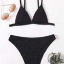 Ribbed Triangle Bikini Swimsuit