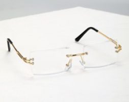 Rimless Rectangle Frame Glasses