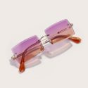 Rimless Rectangle Frame Sunglasses