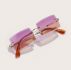 Rimless Rectangle Frame Sunglasses