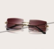 Rimless Square Frame Sunglasses