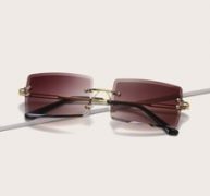Rimless Square Frame Sunglasses