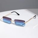 Rimless Tinted Lens Sunglasses