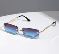 Rimless Tinted Lens Sunglasses