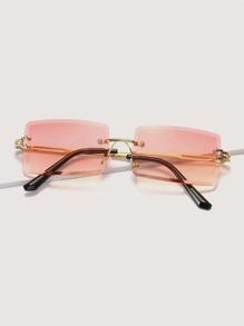 Rimless Tinted Lens Sunglasses