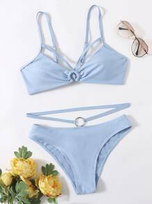 Ring Decor Cami Bikini Swimsuit