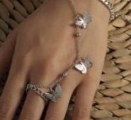 Ring Linked Butterfly Chain Bracelet