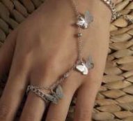 Ring Linked Butterfly Chain Bracelet