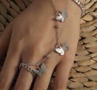 Ring Linked Butterfly Chain Bracelet