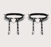 Ring Linked Ruffle Leg Harness Belt
