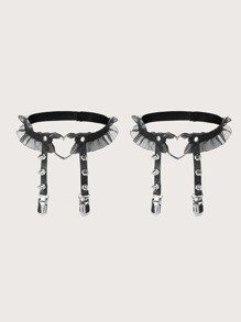 Ring Linked Ruffle Leg Harness Belt