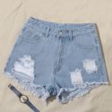 Ripped Denim Shorts