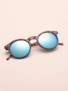 Rivet Decor Round Frame Sunglasses