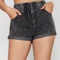 Rolled Hem Straight Leg Denim Shorts