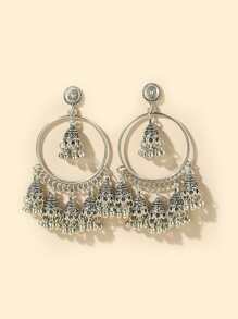 Round Ball Tassel Jhumka Earrings