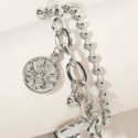 Round Charm Layered Bracelet 1pc