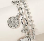 Round Charm Layered Bracelet 1pc