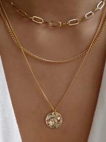 Round Decor Chain Necklace