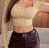 Ruched Long Sleeve Cropped Tee
