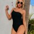 Ruched One Shoulder One Piece Swimsuit