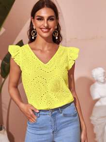 Ruffle Armhole Schiffy Top