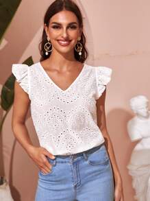 Ruffle Armhole Schiffy Top