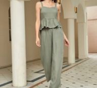 Ruffle Hem Cami Top & Pants Set