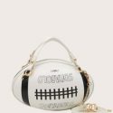 Rugby Shaped Satchel Bag