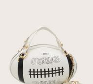 Rugby Shaped Satchel Bag