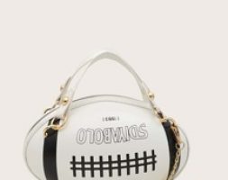 Rugby Shaped Satchel Bag