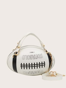 Rugby Shaped Satchel Bag