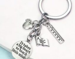 Ruler & Disc Pendant Keychain